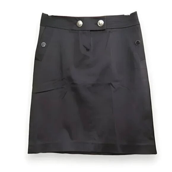 J Crew Espresso Brown Minimalist Cotton Pencil Straight Dress Skirt 2 Petite 2P - Picture 1 of 4